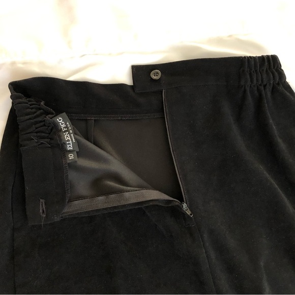 Women’s Skirt Size 10 Black Sueded Zip and Button Back Ellen Figg Made in USA - Picture 3 of 8
